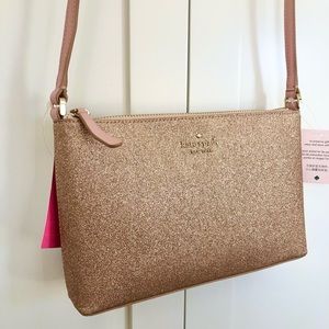 NWT Rose Gold Glitter Kate Spade Joeley Crossbody